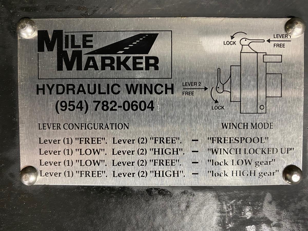 Mile Marker Hydraulic Front Winch 10,500 Lb. Capacity HMMWV